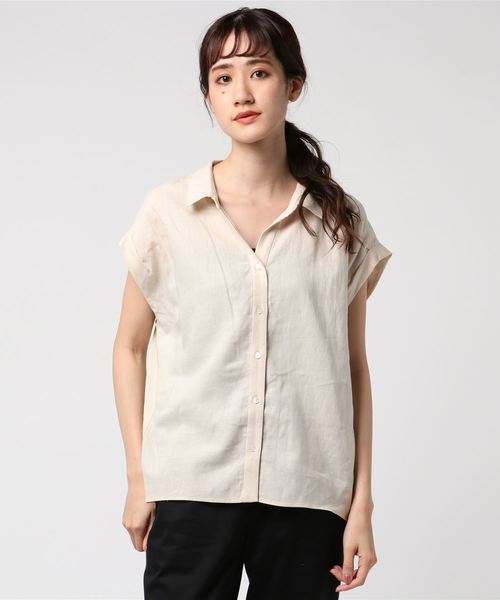 RIVE DROITE（リヴドロワ）の「VI/LIスキッパーシャツ（シャツ/ブラウス・レディース・ベージュ/ライトベージュ/ネイビー/レッド・FREE）」の2枚目の写真