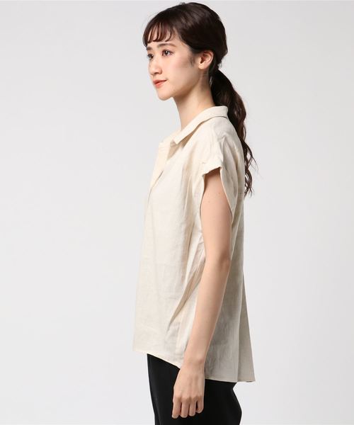 RIVE DROITE（リヴドロワ）の「VI/LIスキッパーシャツ（シャツ/ブラウス・レディース・ベージュ/ライトベージュ/ネイビー/レッド・FREE）」の5枚目の写真