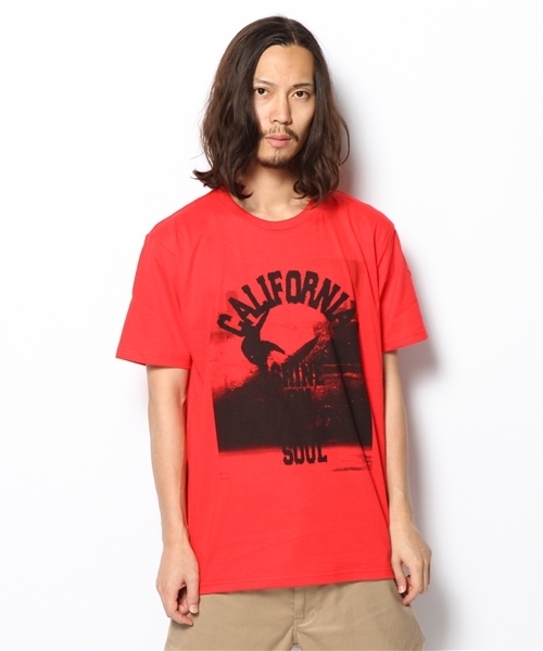 WEGO(ウィゴー)の「WEGO/スポーツフォトカレッジTee(S)(Tシャツ/カットソー・メンズ・ブラック/ホワイト/レッド/ブルー/杢グレー・LARGE/MEDIUM)」の8枚目の写真