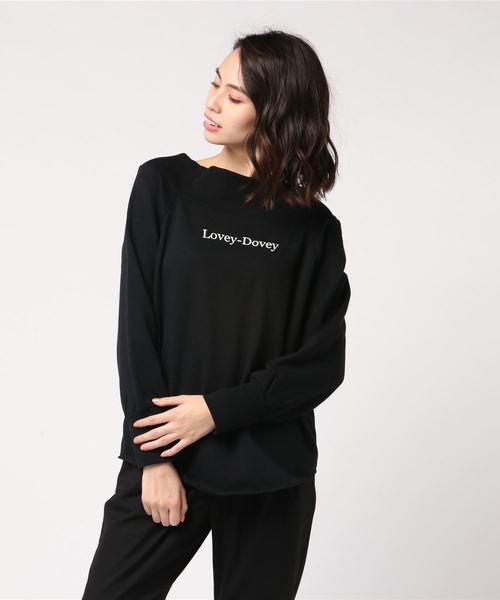 KOBE LETTUCE（コウベレタス）の「[ボートネック＆オフショルダー]2way裏起毛ロゴプルオーバー＊レディース/トップス[C3498]神戸レタス（スウェット・レディース・ブラック/パープル/アイボリー・FREE）」の11枚目の写真