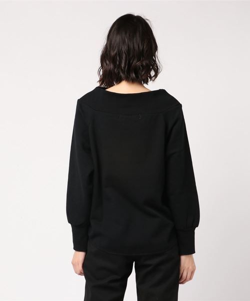 KOBE LETTUCE（コウベレタス）の「[ボートネック＆オフショルダー]2way裏起毛ロゴプルオーバー＊レディース/トップス[C3498]神戸レタス（スウェット・レディース・ブラック/パープル/アイボリー・FREE）」の7枚目の写真
