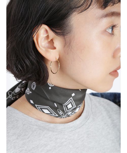 Ungrid（アングリッド）の「オリジナルプリントバンダナ（バンダナ/スカーフ・レディース・チャコールグレー/ブラウン/ベージュ・FREE）」の2枚目の写真