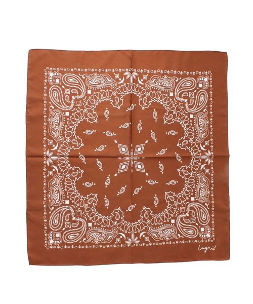 Ungrid（アングリッド）の「オリジナルプリントバンダナ（バンダナ/スカーフ・レディース・チャコールグレー/ブラウン/ベージュ・FREE）」の4枚目の写真