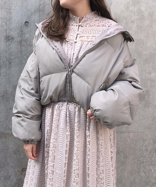 one after another NICE CLAUP(ワンアフターアナザーナイスクラップ)の「newエコダウンジャケット(ダウンジャケット/コート・レディース・ブラック/ベージュ/カーキ・FREE)」の1枚目の写真