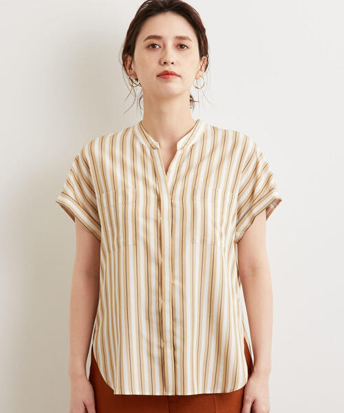 green label relaxing（グリーンレーベルリラクシング）の「FM ポケットツキ ショートスリーブ ブラウス（シャツ/ブラウス・レディース・ベージュ/オリーブ/ピンク/オフホワイト・FREE）」の22枚目の写真