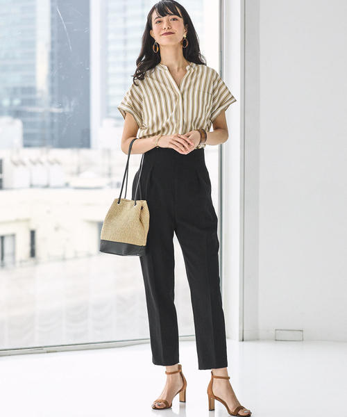 green label relaxing（グリーンレーベルリラクシング）の「FM ポケットツキ ショートスリーブ ブラウス（シャツ/ブラウス・レディース・ベージュ/オリーブ/ピンク/オフホワイト・FREE）」の8枚目の写真