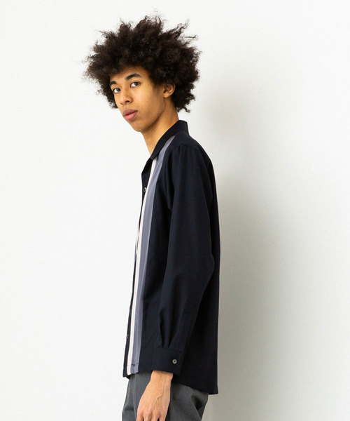 UNITED TOKYO（ユナイテッドトウキョウ）の「コンビオープンカラーシャツ（シャツ/ブラウス・メンズ・ネイビー/ライトグレー・1/2/3）」の4枚目の写真