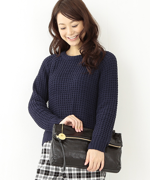 Demi-Luxe BEAMS(デミルクス ビームス)の「BARDOT ROSE / クロコ型押し 2WAY バッグ(ショルダーバッグ・レディース・ホワイト系その他/ブラック・ONE SIZE)」の1枚目の写真