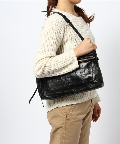 Demi-Luxe BEAMS(デミルクス ビームス)の「BARDOT ROSE / クロコ型押し 2WAY バッグ(ショルダーバッグ・レディース・ホワイト系その他/ブラック・ONE SIZE)」の9枚目の写真