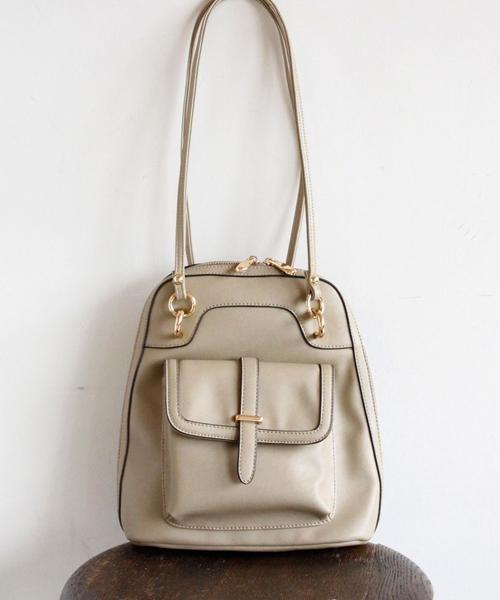 BEAUTY&YOUTH UNITED ARROWS(ビューティーアンドユースユナイテッドアローズ)の「BYSF∵ フェイクレザー2ウェイリュック ◆(ショルダーバッグ・レディース・ブラック/ブラウン/ホワイト/ベージュ/ネイビー/グレー/モカ/オフホワイト・FREE)」の7枚目の写真