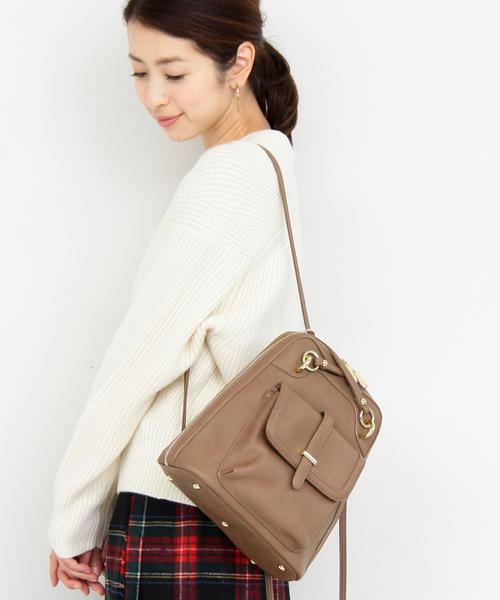 BEAUTY&YOUTH UNITED ARROWS(ビューティーアンドユースユナイテッドアローズ)の「BYSF∵ フェイクレザー2ウェイリュック ◆(ショルダーバッグ・レディース・ブラック/ブラウン/ホワイト/ベージュ/ネイビー/グレー/モカ/オフホワイト・FREE)」の14枚目の写真