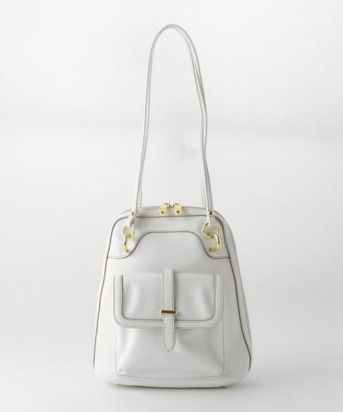 BEAUTY&YOUTH UNITED ARROWS(ビューティーアンドユースユナイテッドアローズ)の「BYSF∵ フェイクレザー2ウェイリュック ◆(ショルダーバッグ・レディース・ブラック/ブラウン/ホワイト/ベージュ/ネイビー/グレー/モカ/オフホワイト・FREE)」の16枚目の写真