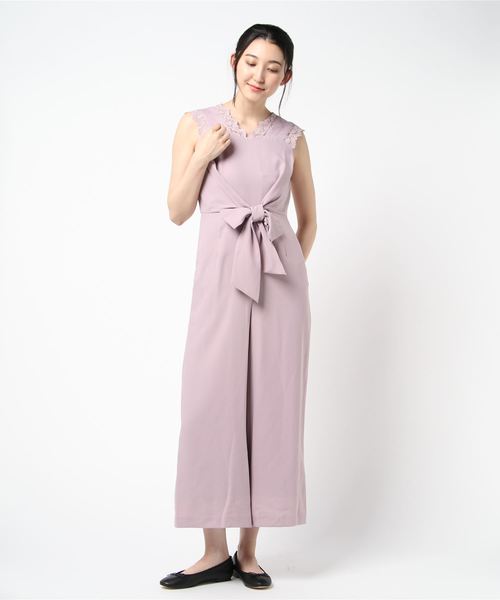 MIIA(ミーア)の「ショルダーレースコンビネゾン(つなぎ/オールインワン・レディース・ブラック/ピンク/ブルー・FREE)」の3枚目の写真