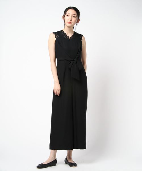 MIIA(ミーア)の「ショルダーレースコンビネゾン(つなぎ/オールインワン・レディース・ブラック/ピンク/ブルー・FREE)」の1枚目の写真