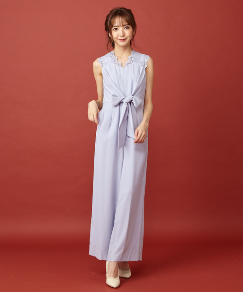 MIIA(ミーア)の「ショルダーレースコンビネゾン(つなぎ/オールインワン・レディース・ブラック/ピンク/ブルー・FREE)」の2枚目の写真