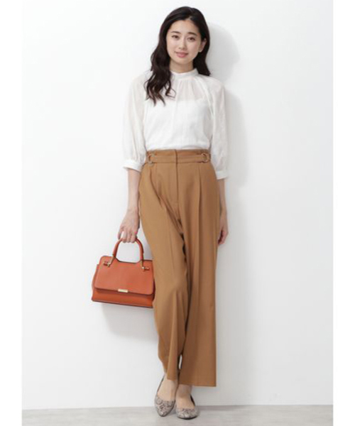 NATURAL BEAUTY BASIC（ナチュラルビューティーベーシック）の「[洗える]サイドDカンウエストパンツ（その他パンツ・レディース・ブラック/キャメル・SMALL/MEDIUM/X-SMALL）」の10枚目の写真