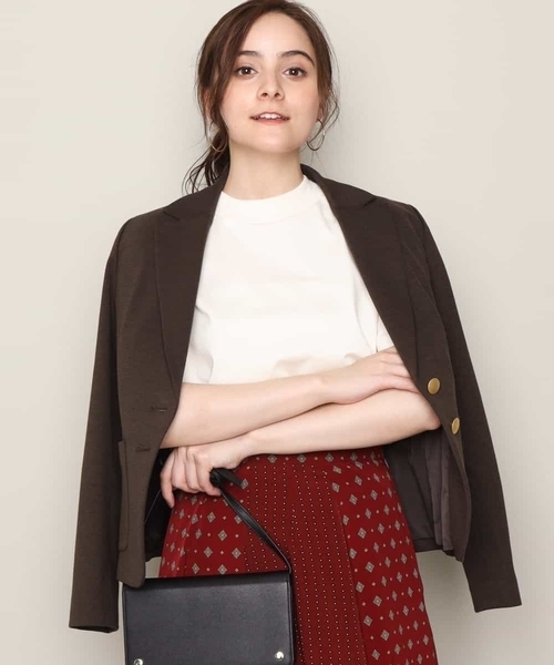 MK MICHEL KLEIN(エムケーミッシェルクラン)の「【洗濯機で洗える】クラシカルテーラージャケット(テーラードジャケット)」|ブラウン