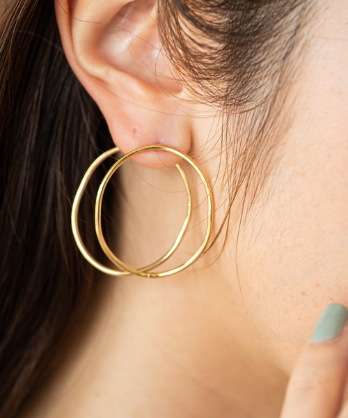 Cookie Chocolate（クッキーチョコレート）の「2連サークルピアス（ピアス（両耳用）・レディース・シルバー/ゴールド・FREE）」の2枚目の写真