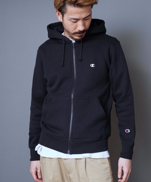 セール パーカー Champion チャンピオン 裏起毛フルジップパーカー ｃ３ ｑ１０６ トップス ワンポイント 刺繍 ユニセックス パーカー Champion チャンピオン のファッション