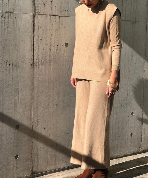 PARKS TOKYO SELECT(パークストウキョウセレクト)の「パンツセットアップニット(ニット/セーター・レディース・ベージュ・FREE)」の6枚目の写真