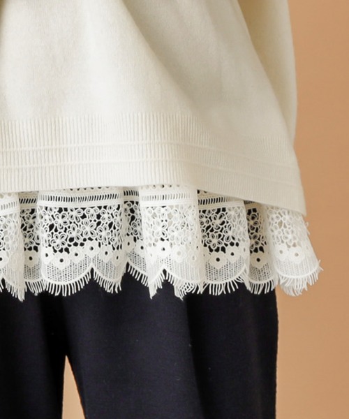 PUAL CE CIN(ピュアルセシン)の「【cotton】裾レースプルオーバー(Tシャツ/カットソー・レディース・オートミール/チャコールグレー・FREE)」の16枚目の写真