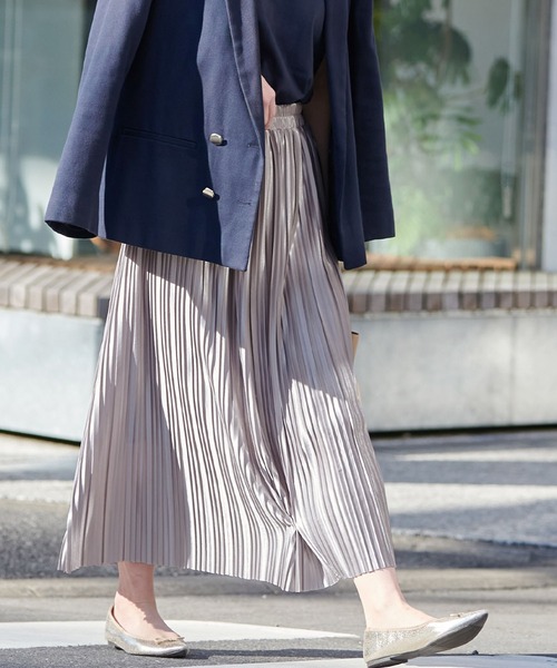 coca（coca）（コカ）の「＼＼新色登場／／つや感サテンプリーツスカート（スカート・レディース・ホワイト/ライトブルー/ブラック/イエロー/チャコールグレー/ピンク系その他/ブラウン/ベージュ/ラベンダー/カーキ・ONE SIZE）」の9枚目の写真