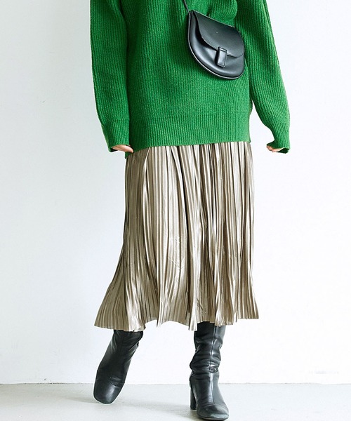 coca（coca）（コカ）の「＼＼新色登場／／つや感サテンプリーツスカート（スカート・レディース・ホワイト/ライトブルー/ブラック/イエロー/チャコールグレー/ピンク系その他/ブラウン/ベージュ/ラベンダー/カーキ・ONE SIZE）」の7枚目の写真