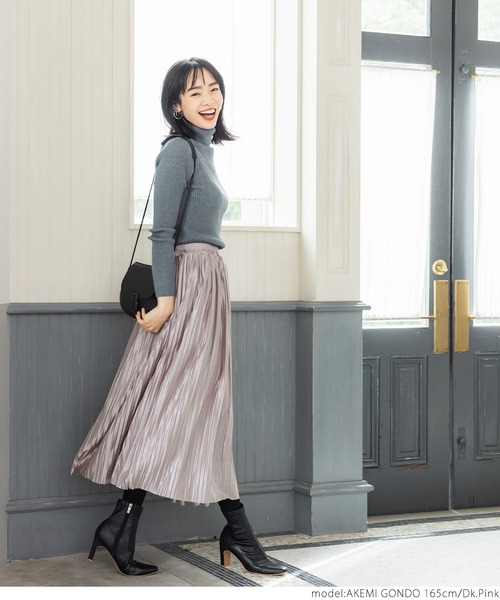 coca（coca）（コカ）の「＼＼新色登場／／つや感サテンプリーツスカート（スカート・レディース・ホワイト/ライトブルー/ブラック/イエロー/チャコールグレー/ピンク系その他/ブラウン/ベージュ/ラベンダー/カーキ・ONE SIZE）」の19枚目の写真