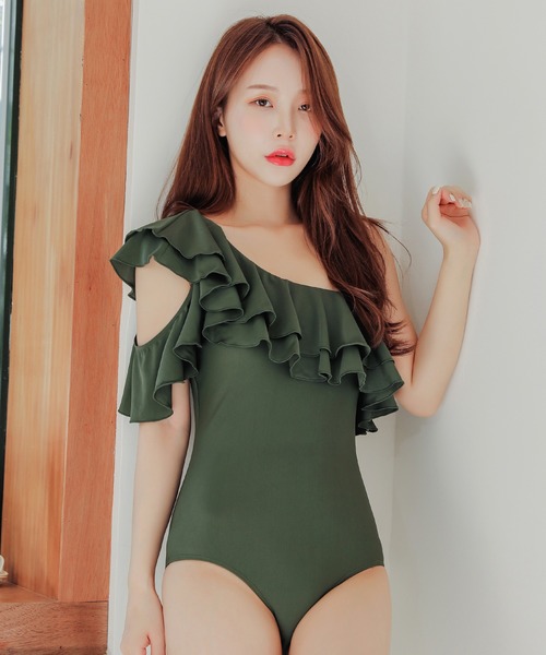 セール】ワンショルダーフリル水着（水着）｜Lace Ladies（レース