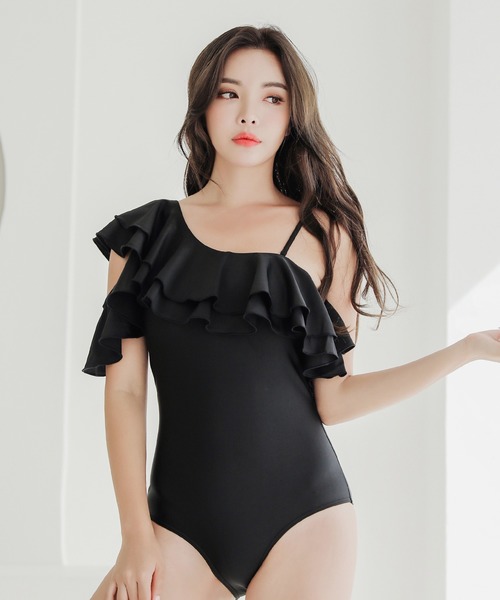セール】ワンショルダーフリル水着（水着）｜Lace Ladies（レース