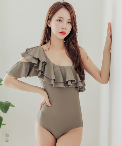 【完売品】MELTTHELADY水着 Fサイズ 即購入⭕️ セール】ワンショルダーフリル水着（水着）｜Lace Ladies（レース