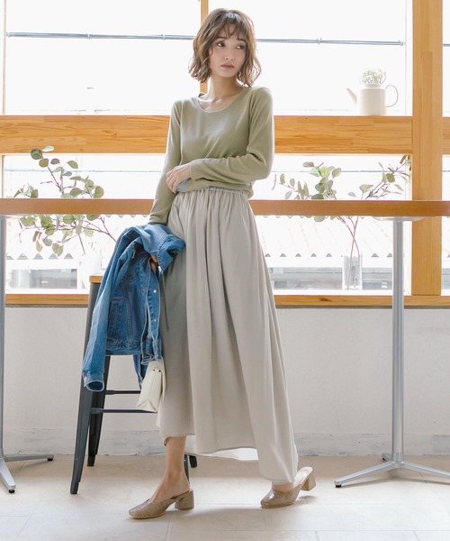 KOBE LETTUCE（コウベレタス）の「エスカルゴサテンスカート（スカート・レディース・ラベンダー/ミント/ブラック系その他/ベージュ系その他・FREE）」の10枚目の写真