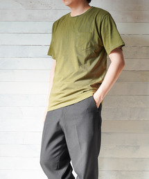 無地半袖ポケット付きクルーネックTシャツ