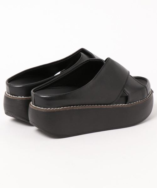 STYLEBLOCK(スタイルブロック)の「厚底クロスストラップウェッジソールサンダル(サンダル・レディース・グリーン/ブラウン/ブラック/レッド・38/42/43/35/39/36/37/40/41)」の5枚目の写真