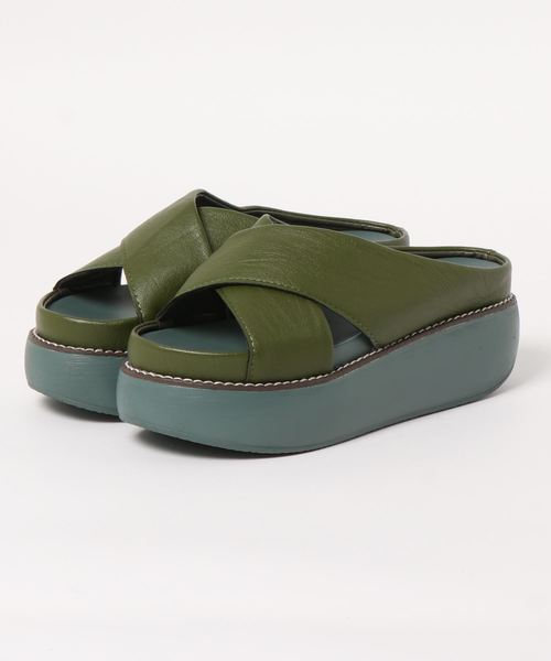 STYLEBLOCK(スタイルブロック)の「厚底クロスストラップウェッジソールサンダル(サンダル・レディース・グリーン/ブラウン/ブラック/レッド・38/42/43/35/39/36/37/40/41)」の8枚目の写真