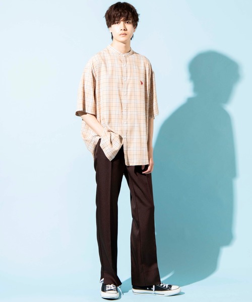 U.S. POLO ASSN.（ユーエスポロアッスン）の「∴WEGO/U.S. POLO ASSN. 別注半袖バンドカラーシャツ（シャツ/ブラウス・メンズ・オフホワイト/ブラウン系その他/ワンウォッシュ/ベージュ系その他2・MEDIUM/LARGE）」の17枚目の写真