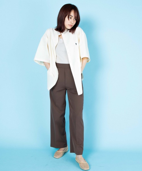 U.S. POLO ASSN.（ユーエスポロアッスン）の「∴WEGO/U.S. POLO ASSN. 別注半袖バンドカラーシャツ（シャツ/ブラウス・メンズ・オフホワイト/ブラウン系その他/ワンウォッシュ/ベージュ系その他2・MEDIUM/LARGE）」の11枚目の写真