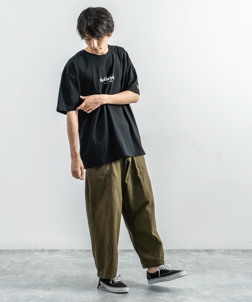 Rocky Monroe（ロッキーモンロー）の「カツラギ裏使い ワイドイージー ミリタリー カーゴパンツ（カーゴパンツ・メンズ・ブラック/ブラウン/カーキ・M/L/LL）」の5枚目の写真