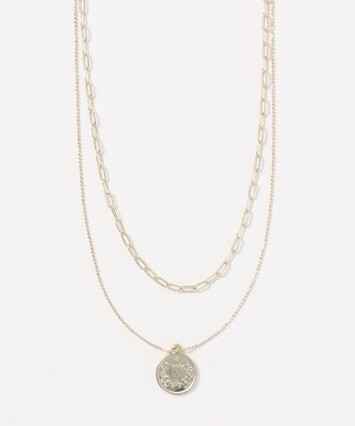 AMERICAN HOLIC（アメリカンホリック）の「コインパーツ2連ネックレス　＊（ネックレス・レディース・シルバー/ゴールド・FREE）」の2枚目の写真