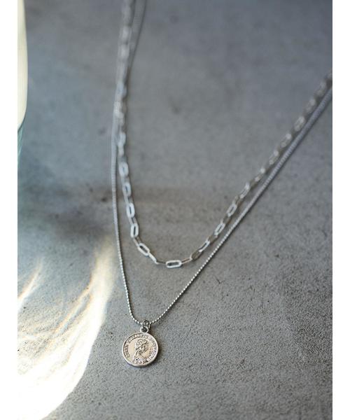 AMERICAN HOLIC（アメリカンホリック）の「コインパーツ2連ネックレス　＊（ネックレス・レディース・シルバー/ゴールド・FREE）」の3枚目の写真