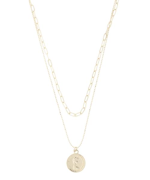 AMERICAN HOLIC（アメリカンホリック）の「コインパーツ2連ネックレス　＊（ネックレス・レディース・シルバー/ゴールド・FREE）」の4枚目の写真