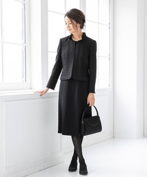 form forma | フリルカラージャケット＆フレアワンピース　ブラックフォーマルスーツ(スーツセット)