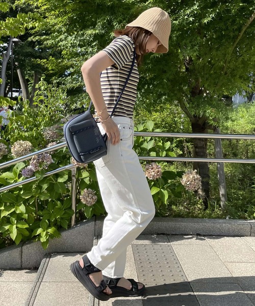 andme（アンドミー）の「コットンハイウエストテーパードカーブパンツ（その他パンツ・レディース・ブラック/オフホワイト/ベージュ/ライトベージュ/グリーン/ライトイエロー/ピンク系その他/ブラウン・S/L/XL/M）」の14枚目の写真