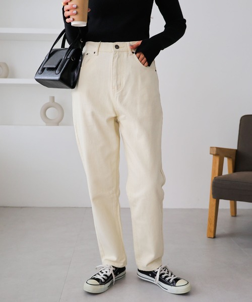 andme（アンドミー）の「コットンハイウエストテーパードカーブパンツ（その他パンツ・レディース・ブラック/オフホワイト/ベージュ/ライトベージュ/グリーン/ライトイエロー/ピンク系その他/ブラウン・S/L/XL/M）」の20枚目の写真