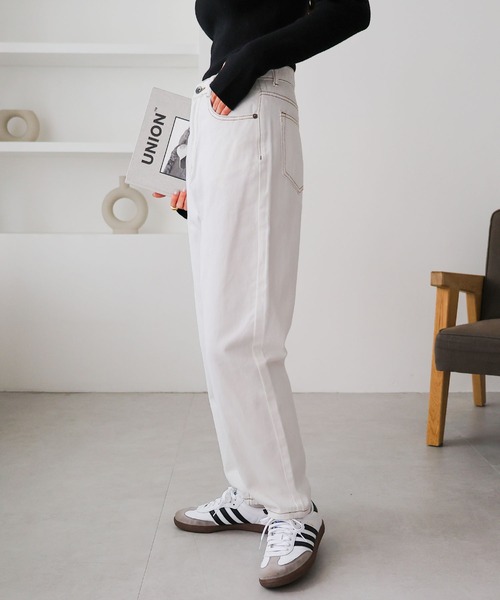 andme（アンドミー）の「コットンハイウエストテーパードカーブパンツ（その他パンツ・レディース・ブラック/オフホワイト/ベージュ/ライトベージュ/グリーン/ライトイエロー/ピンク系その他/ブラウン・S/L/XL/M）」の17枚目の写真