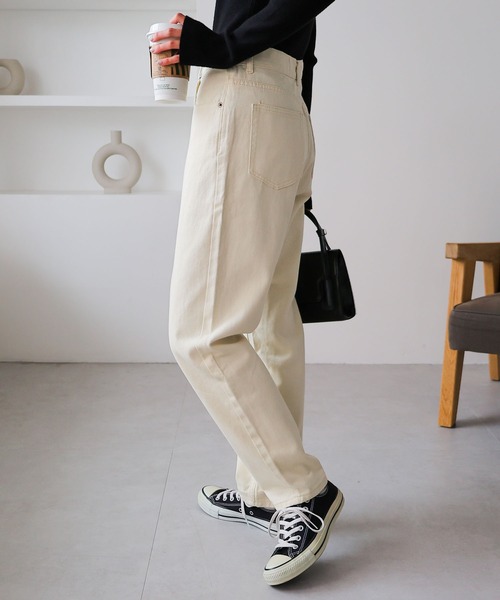 andme（アンドミー）の「コットンハイウエストテーパードカーブパンツ（その他パンツ・レディース・ブラック/オフホワイト/ベージュ/ライトベージュ/グリーン/ライトイエロー/ピンク系その他/ブラウン・S/L/XL/M）」の19枚目の写真