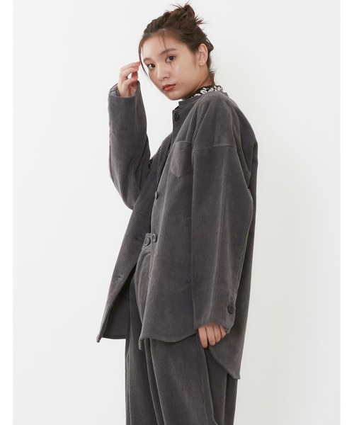 プードゥドゥ POU DOU DOU 冬はアウターでおしゃれを 優しげカラー フェイク ムートン ショート丈 コート M フラノ×キルティングボリュームコート | プードゥドゥ(POU DOU DOU