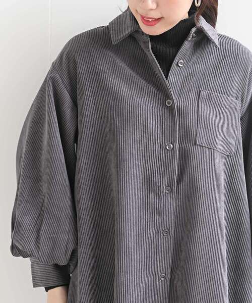 rps（アールピーエス）の「ＥＮコールバルーン袖シャツワンピース（シャツワンピース・レディース・ブラック/グレイッシュベージュ/アイボリー/ラベンダー/チャコールグレー・M/フリー）」の20枚目の写真