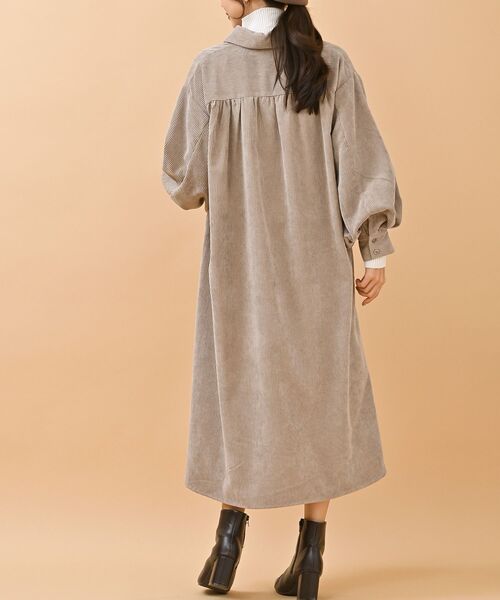 rps（アールピーエス）の「ＥＮコールバルーン袖シャツワンピース（シャツワンピース・レディース・ブラック/グレイッシュベージュ/アイボリー/ラベンダー/チャコールグレー・M/フリー）」の14枚目の写真