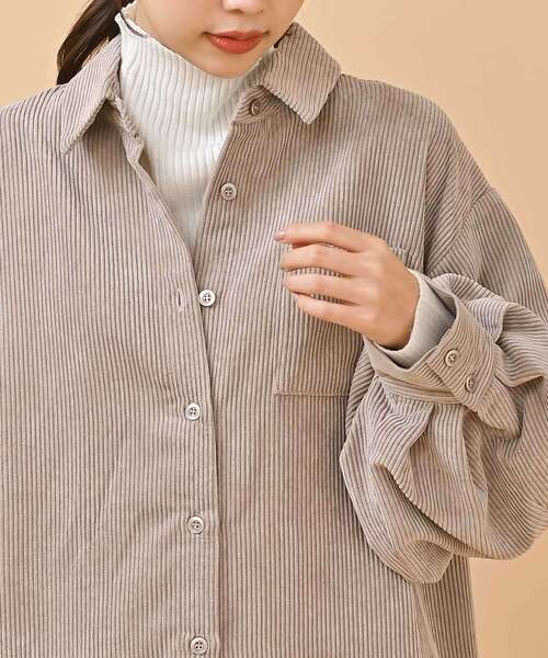 rps（アールピーエス）の「ＥＮコールバルーン袖シャツワンピース（シャツワンピース・レディース・ブラック/グレイッシュベージュ/アイボリー/ラベンダー/チャコールグレー・M/フリー）」の12枚目の写真